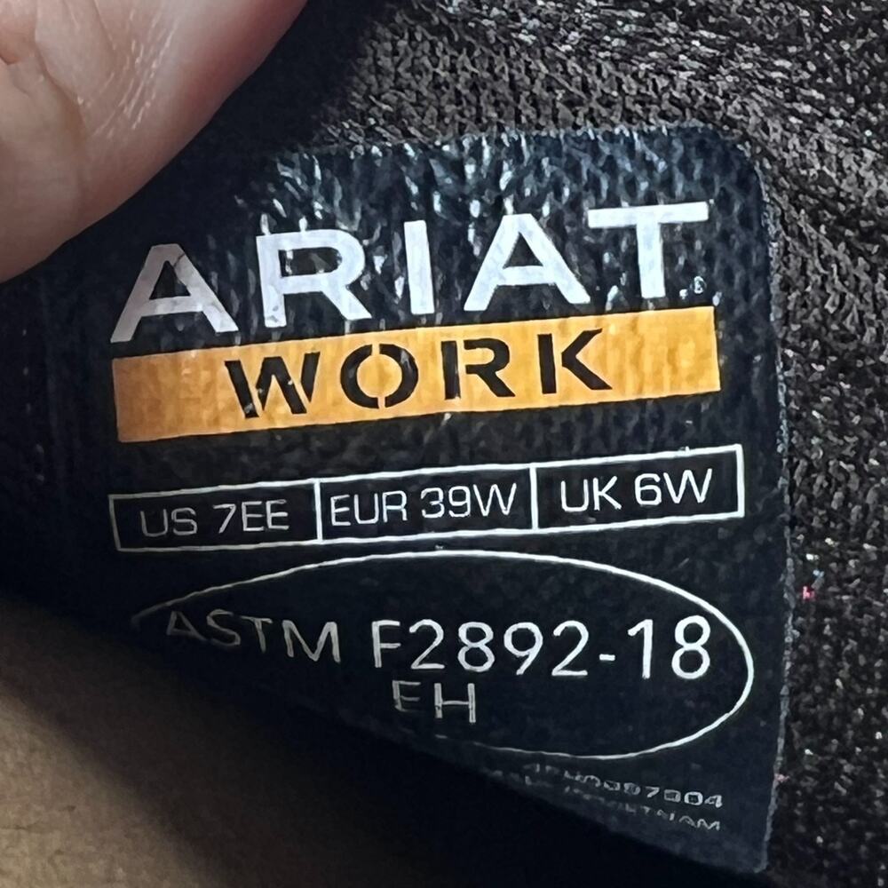 Ariat Groundbreaker Wide Square Toe Work Boots Mid Calf Brown Mens Size 7EE NEW - Picture 8 of 9